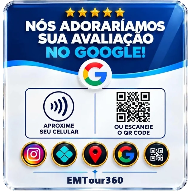 Placa de avaliação no Google com NFC e QR Code